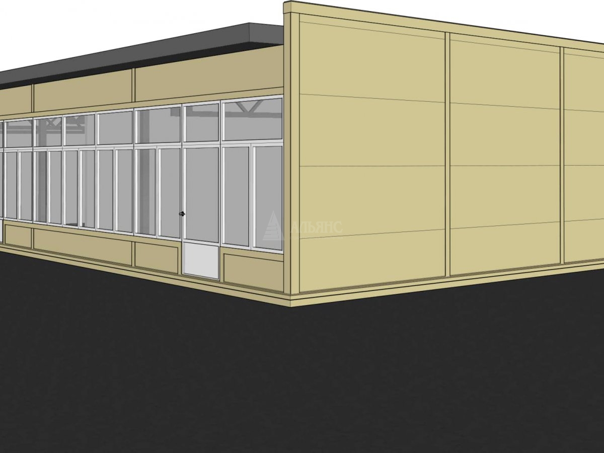 3D визуализация Проект павильона из сэндвич-панелей - фото 3