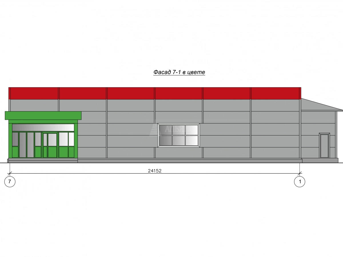 3D визуализация Магазин Пятерочка из сэндвич-панелей - фото 2