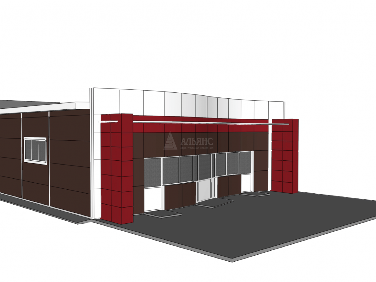 3D визуализация Шиномонтаж из сэндвич панелей - фото 6