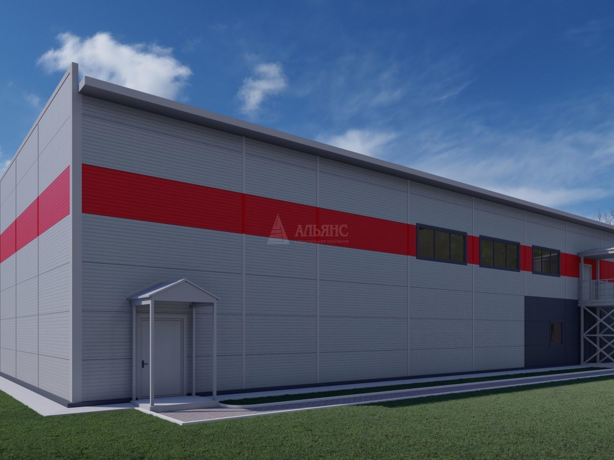 3D визуализация Производственный цех из сэндвич панелей - фото 4