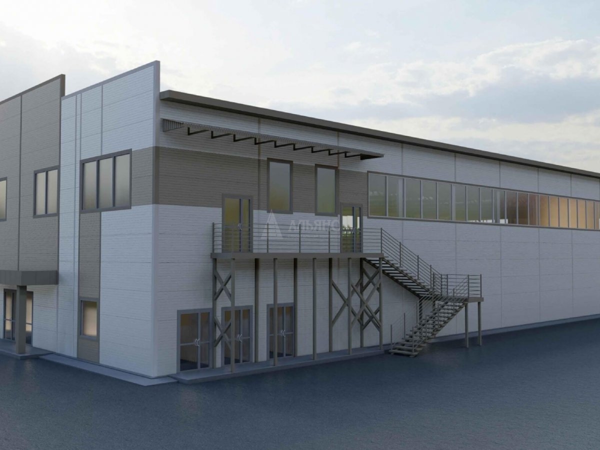 3D визуализация Футбольный манеж из сэндвич-панелей - фото 2